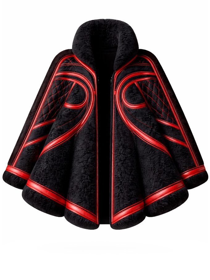 Ambara - Shearling Cape Jacket - Ambara Africa